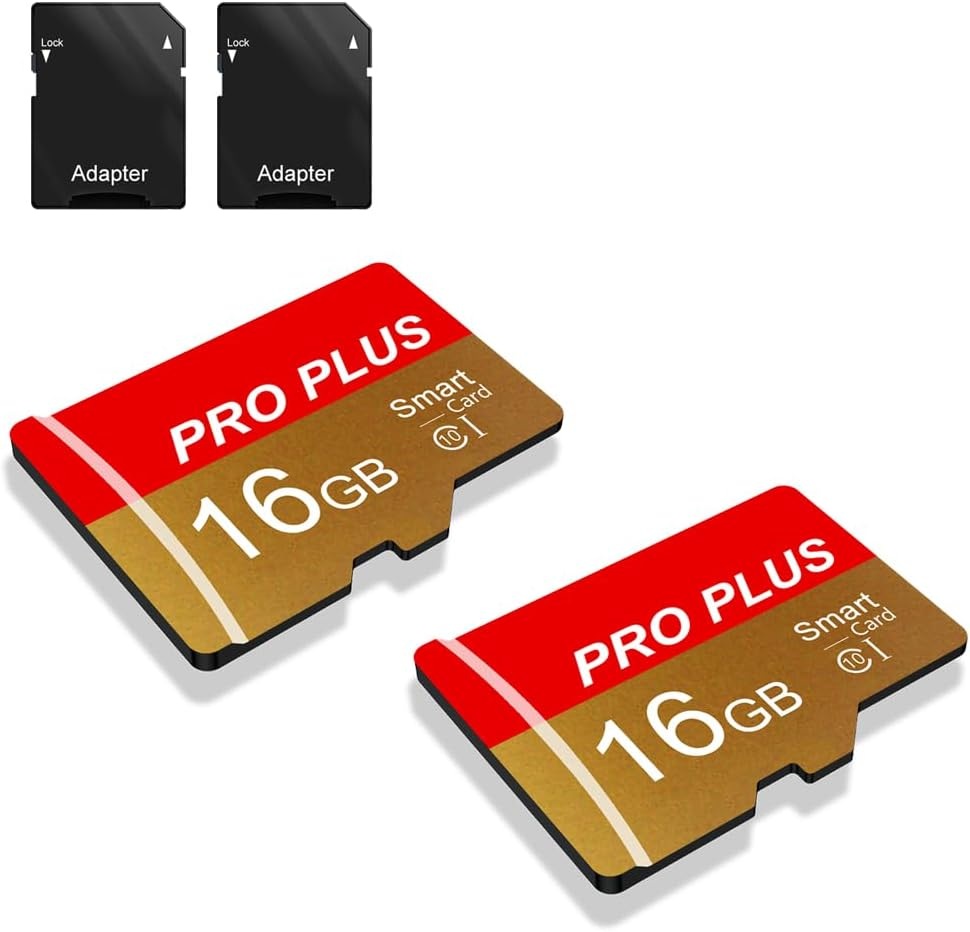 2 Pack Memory Card 16GB with Adapter